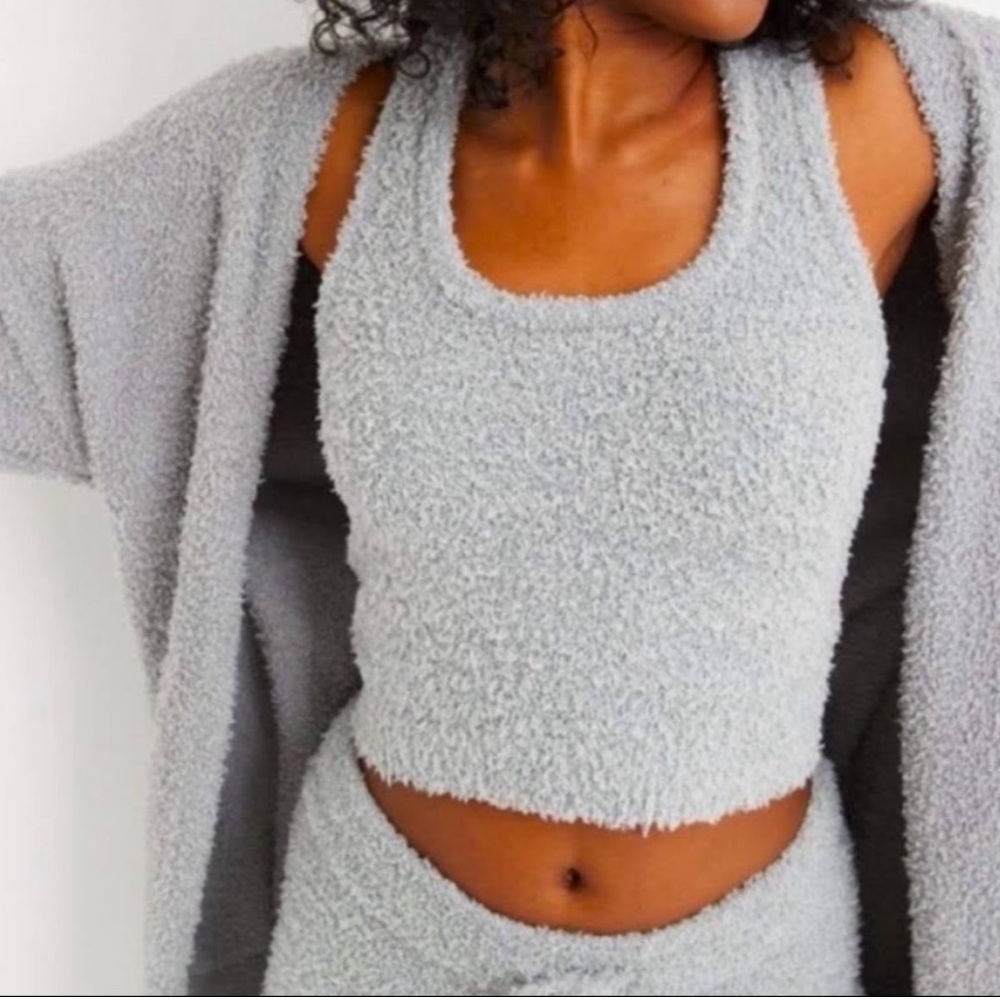 Aerie soft gray marshmallow racer back top